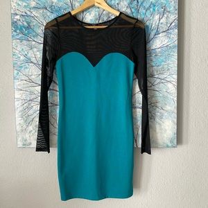 NWT Forever 21 Mesh Sleeved Bodycon Dress